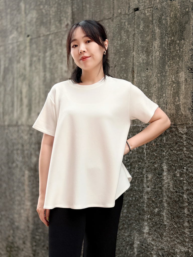 0312麻糬長版後衩T