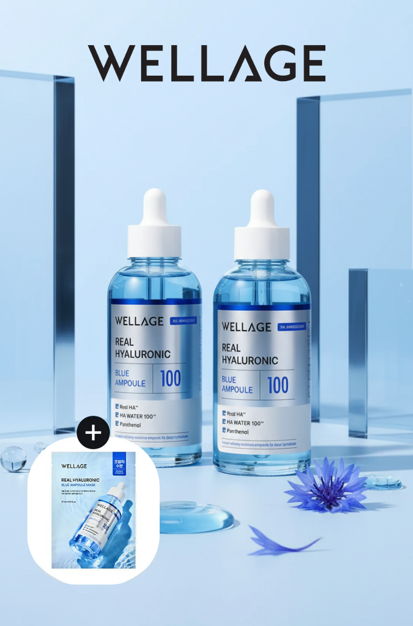 【 3/30收單 】WELLAGE 玻尿酸瞬效導水修護100安瓶 75ml+100ml