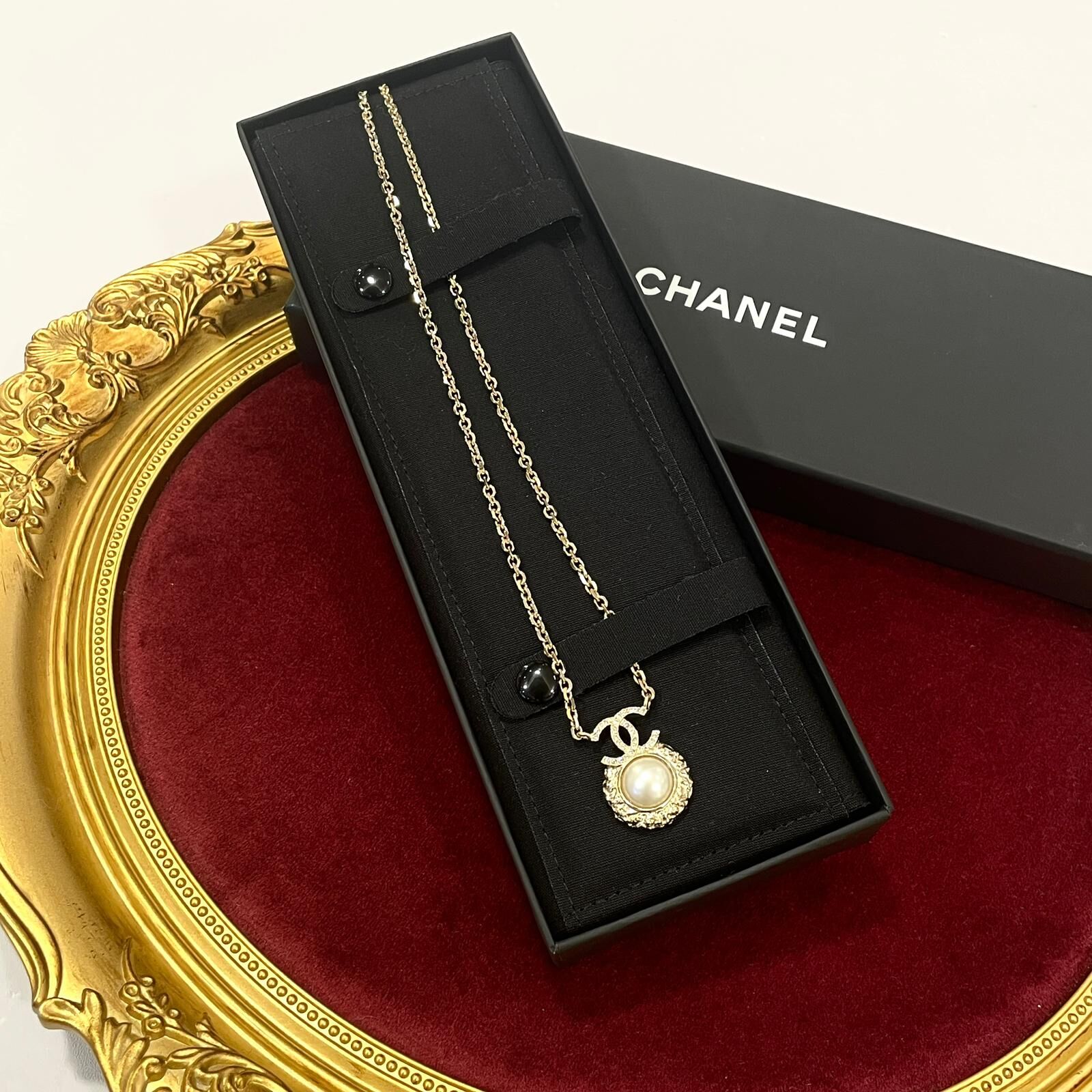 全新CHANEL頸鏈 AB7754  圓形珍珠吊墜 NECKLACE #香奈兒項鏈 #BRAND NEW #香榭站正品