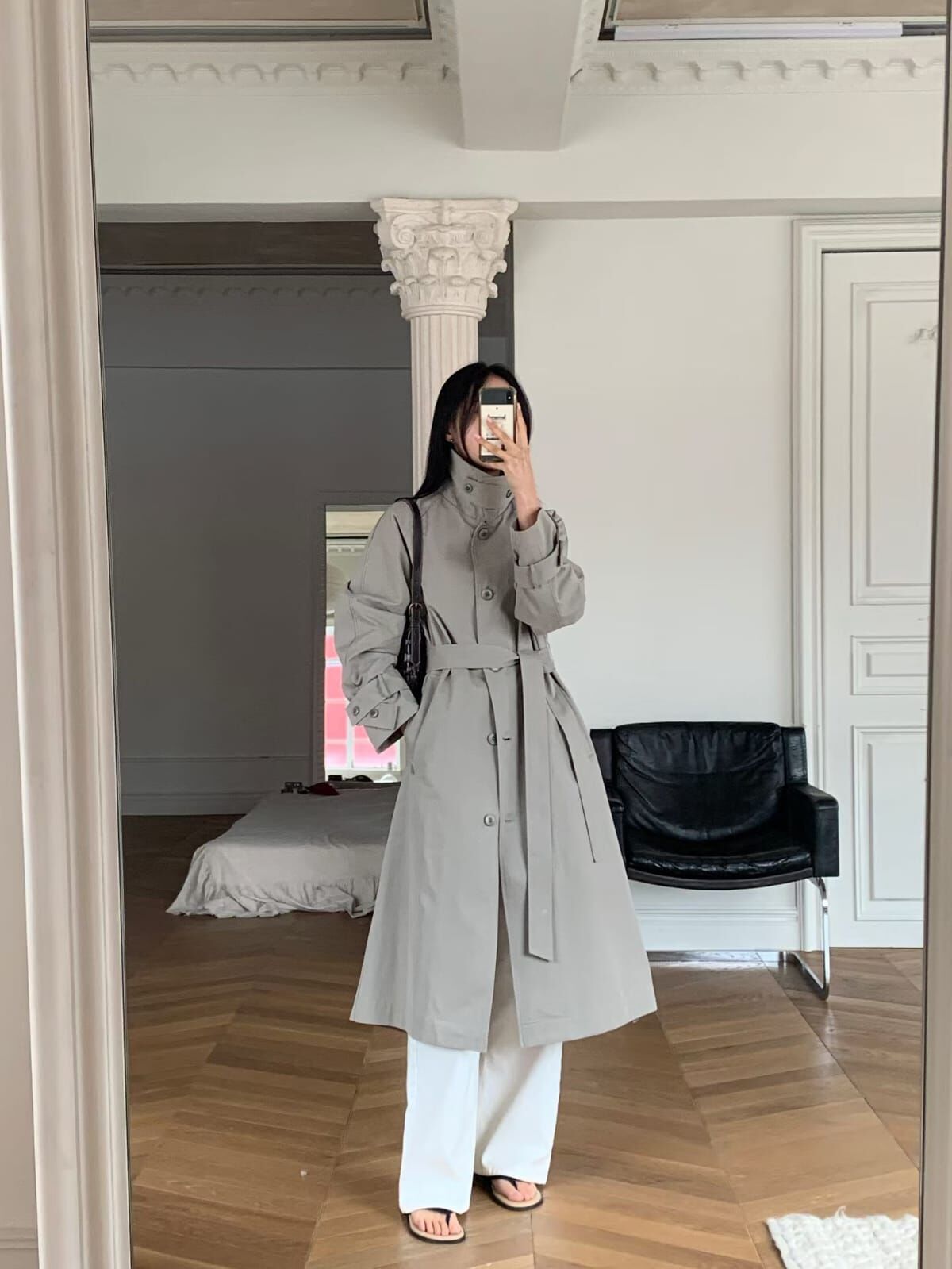 AY6011 氣場插肩長版風衣