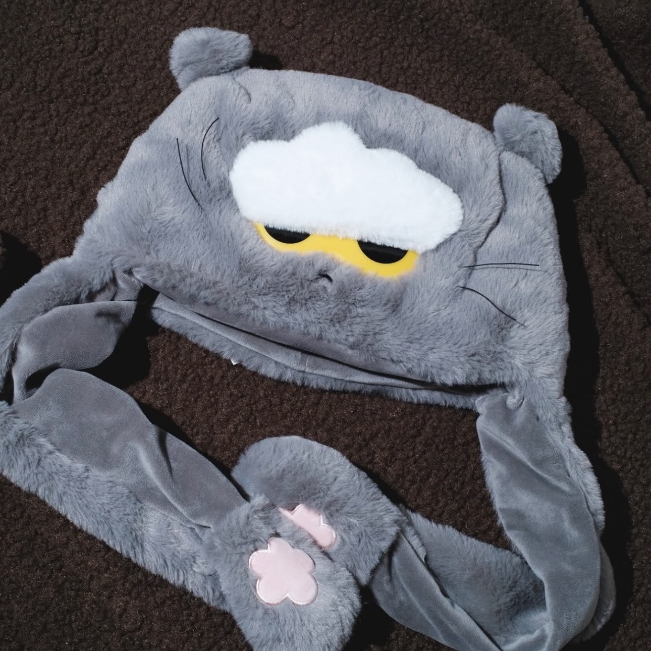 ZO&FRIENDS 絨毛造型帽 裝飾 可愛 GD權志龍 灰貓咪