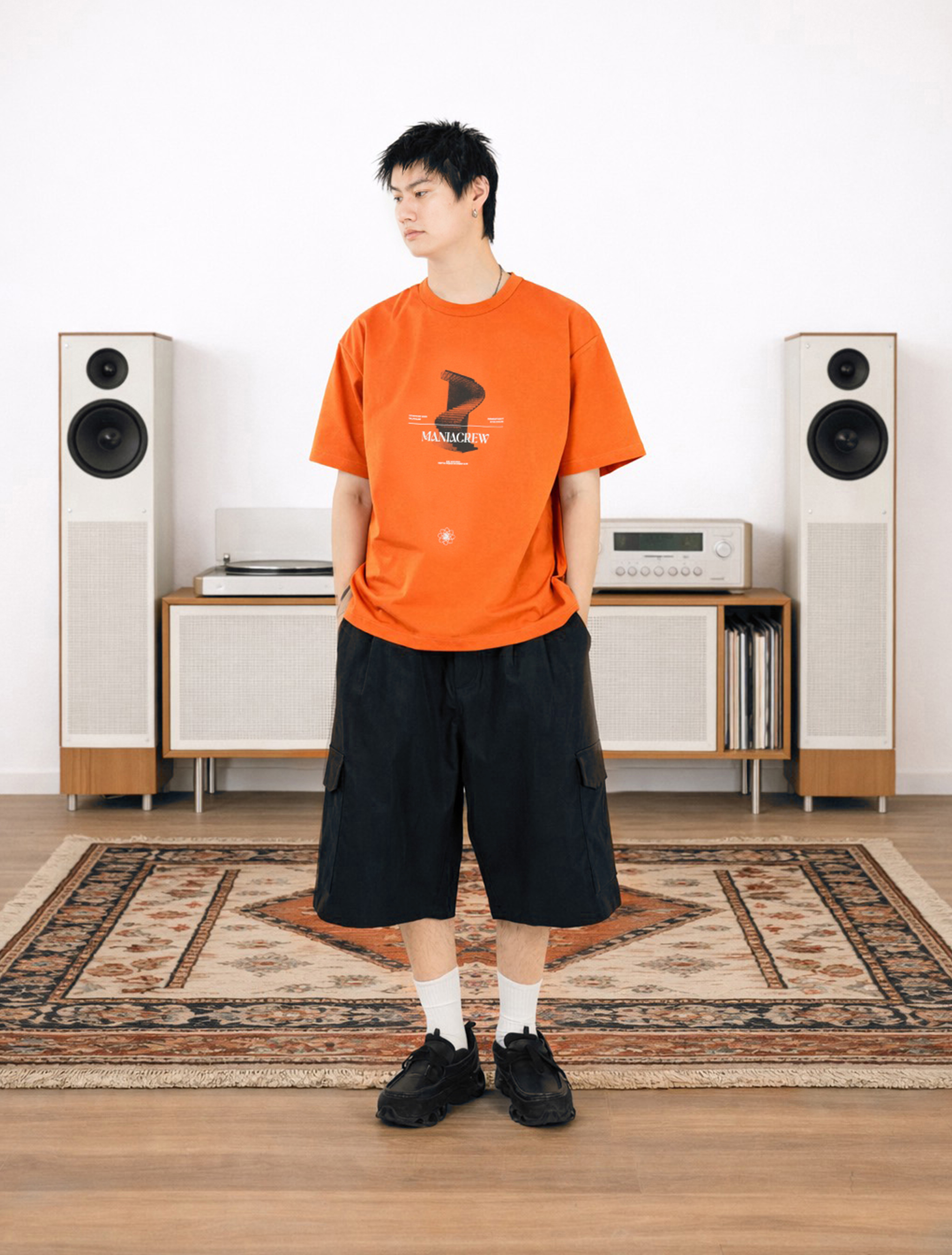 MANIA 涼感短袖T 抗UV 速乾 吸濕 排汗 芥末黃/灰綠/橘 26 S/S SPIRAL TEE