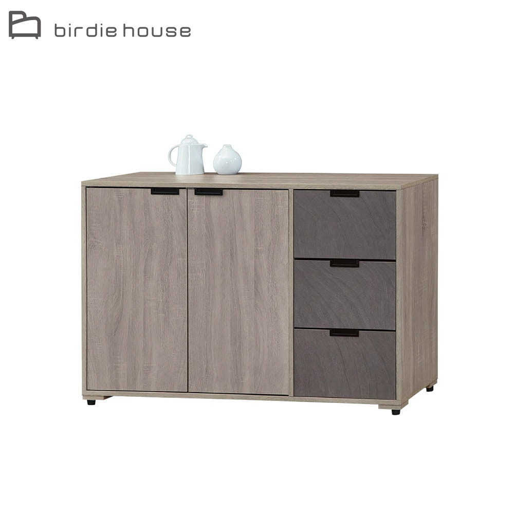 柏蒂家居-萊德4尺二門三抽收納餐櫃/碗盤櫃/電器櫃/置物矮櫃