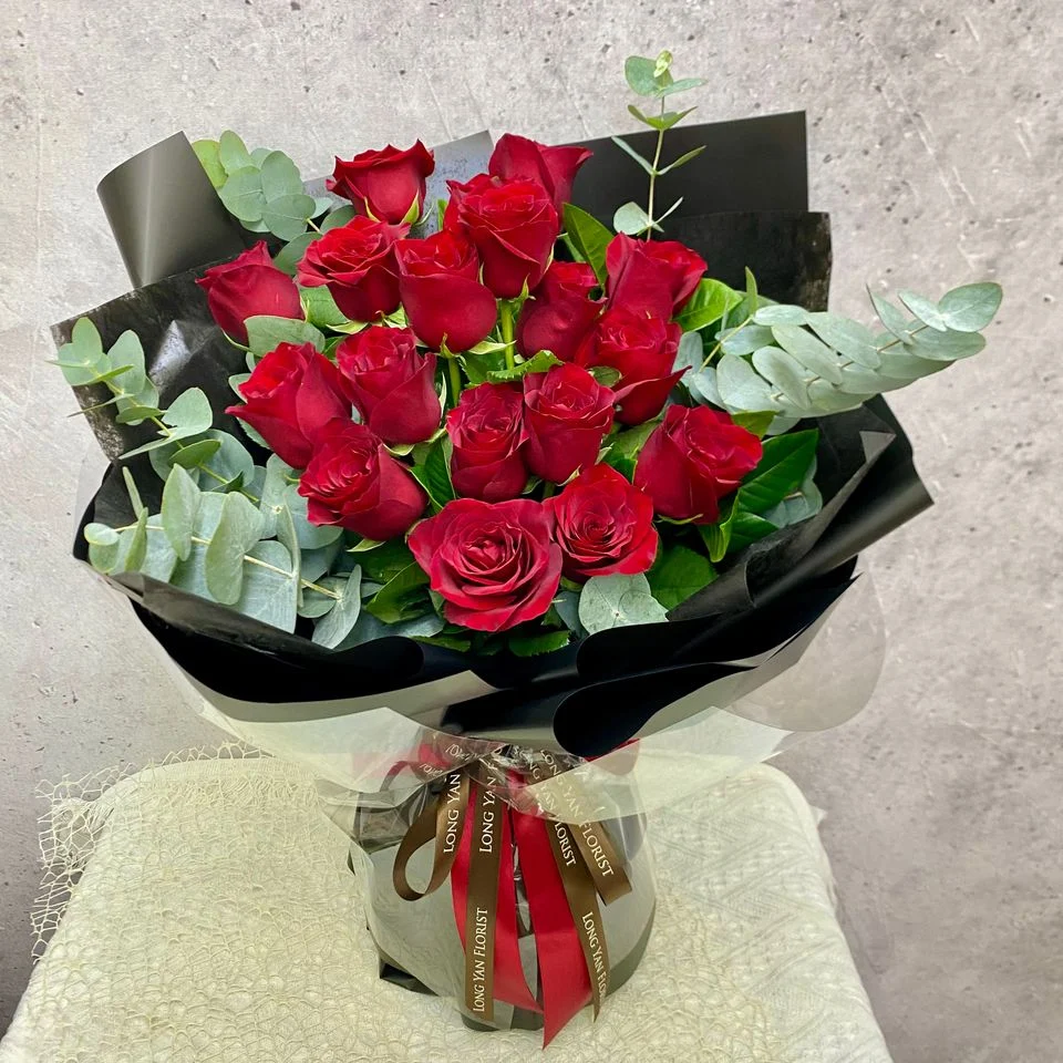 W -18枝玫瑰經典紅黑_RS68042