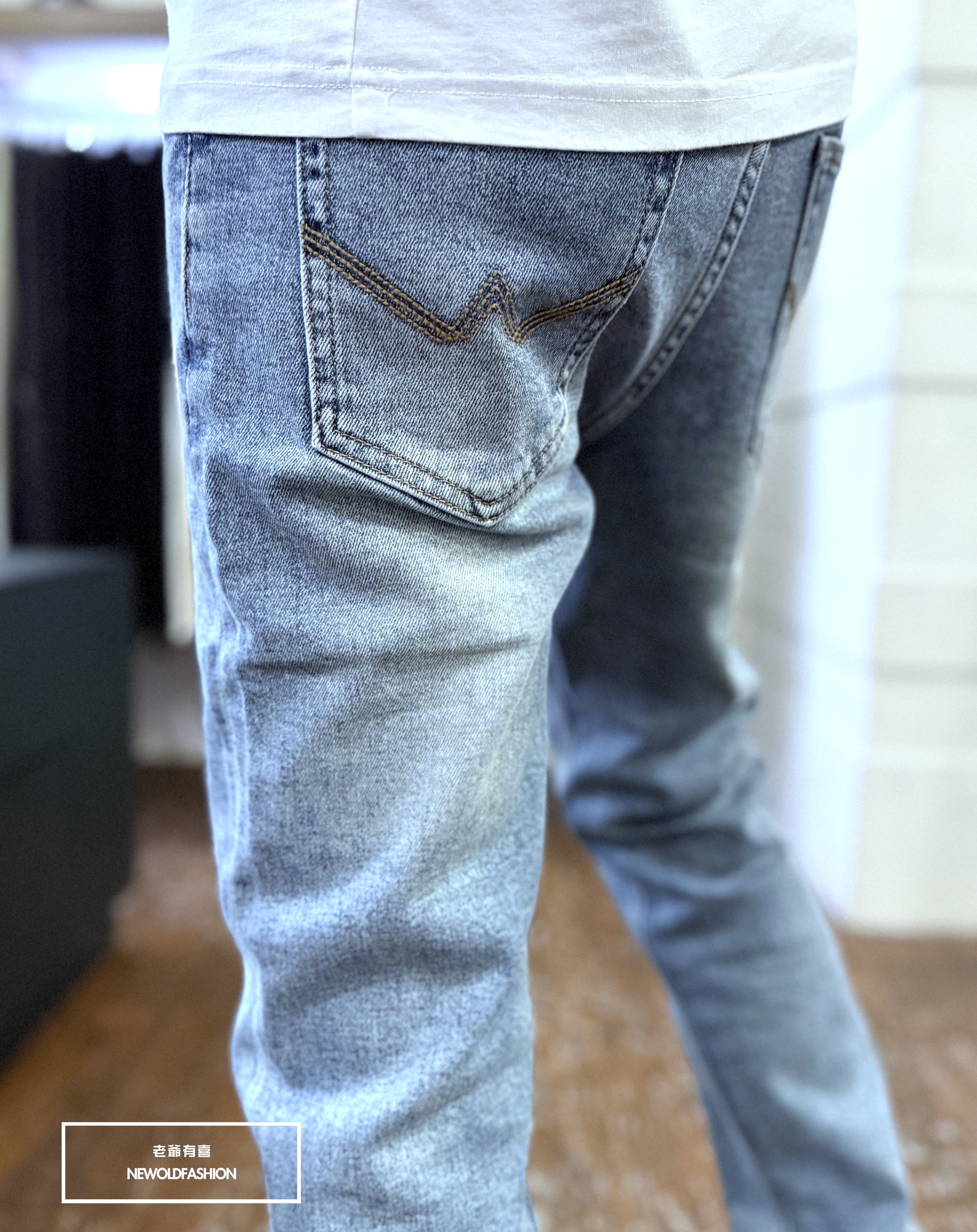 『官網限定』重磅W刺繡水洗中直筒褲(NOF2603K580)