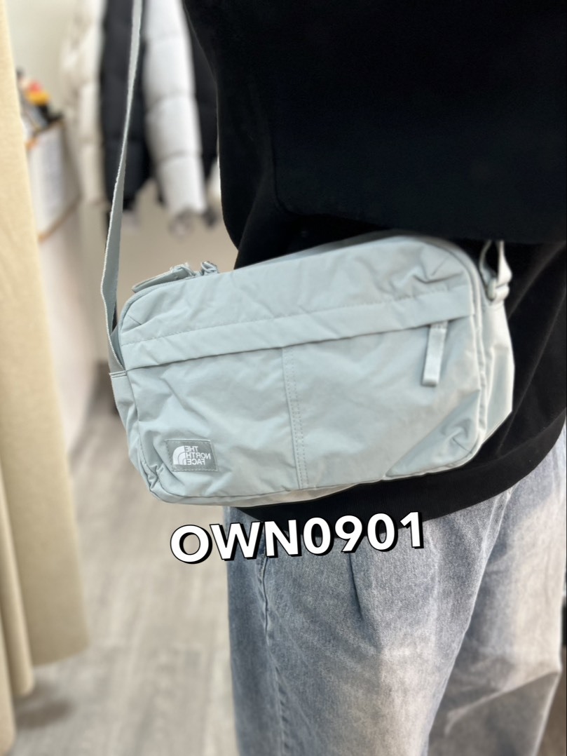 【OWN】The North Face 包包 側背包 小包 腰包 方包 機能 百搭 簡約 拉鍊 韓國限定 不分男女 冷灰色