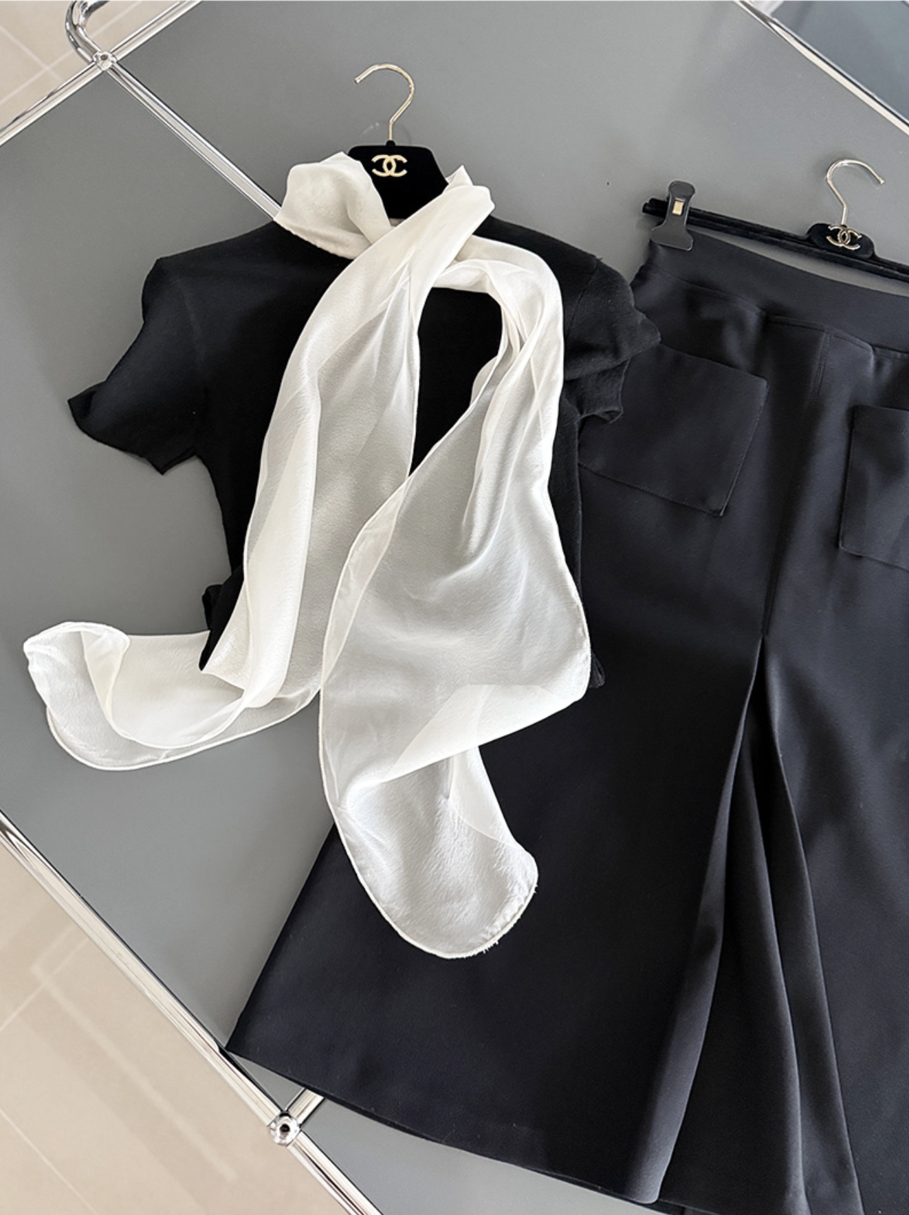 鬆緊腰方形雙口袋造型A字傘擺長裙-F / 2色