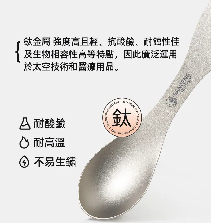 Sanneng Outdoor 純鈦三合一刀叉勺
