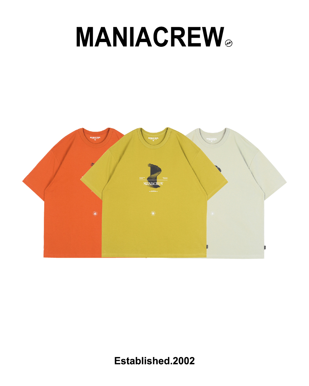 MANIA 涼感短袖T 抗UV 速乾 吸濕 排汗 芥末黃/灰綠/橘 26 S/S SPIRAL TEE