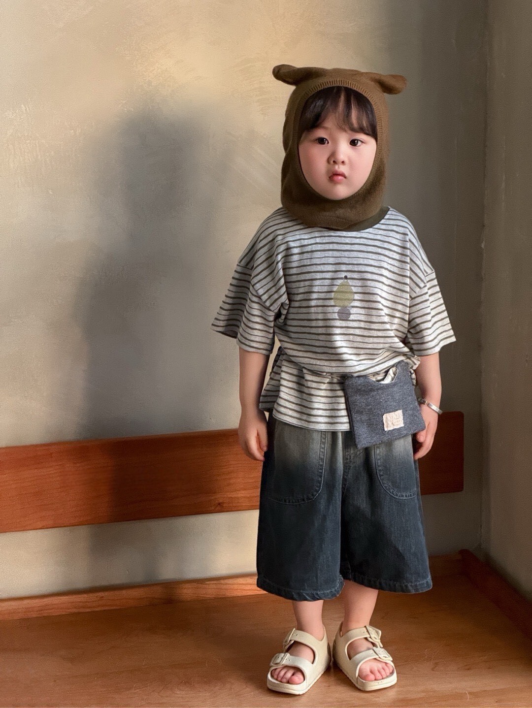 刷色七分牛仔褲