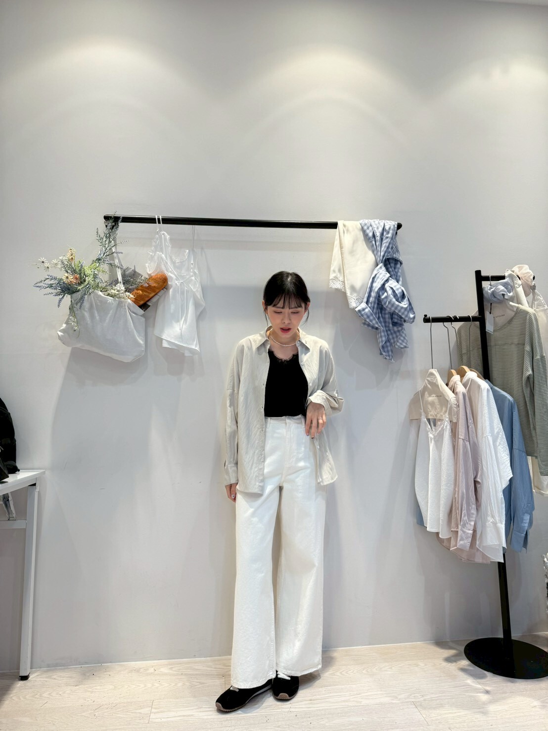 CP6009 高質感經典直筒棉長褲 - 柔白