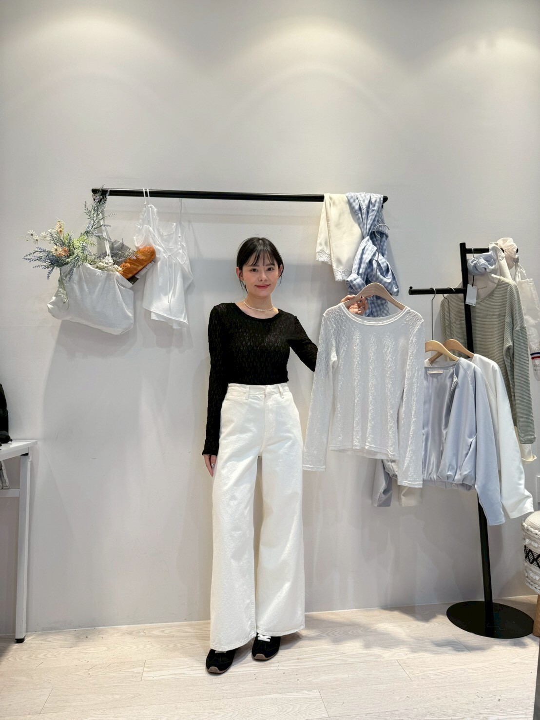 CP6004 春天彈力蕾絲打底衫