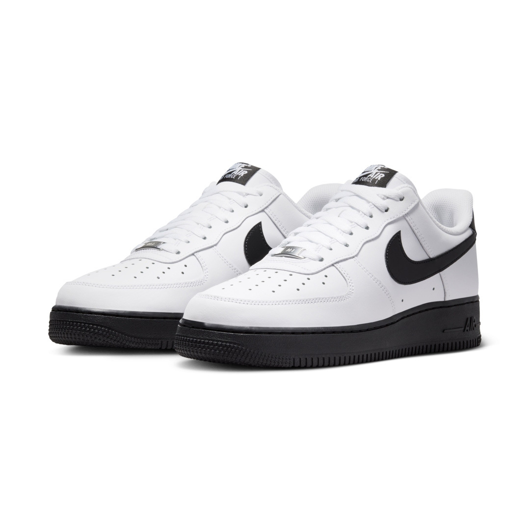 男鞋 NIKE AIR FORCE 1 '07 白黑 皮革 低筒 休閒鞋【FJ4146-129】AF1 WAF1