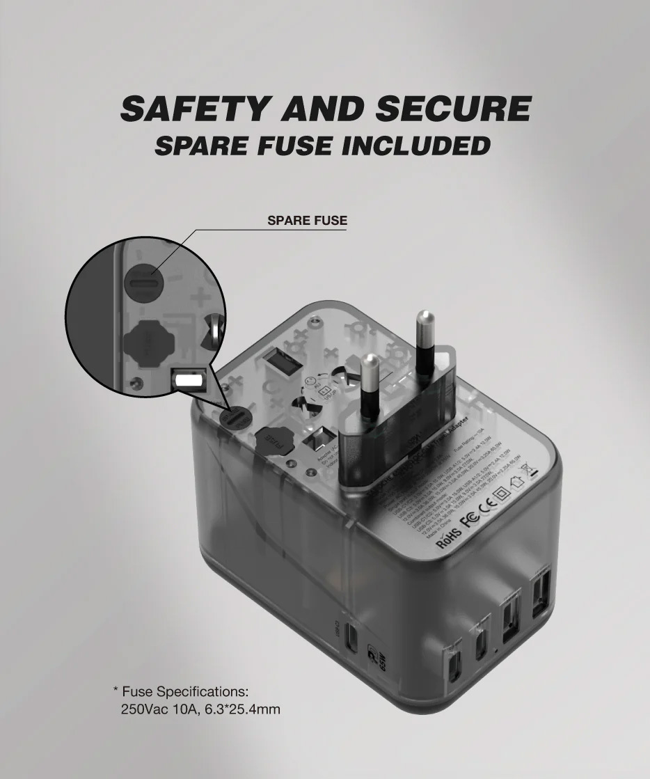 Vinnic TABOCHE 65W PD GaN Travel Adapter VPTA-GA65WBK