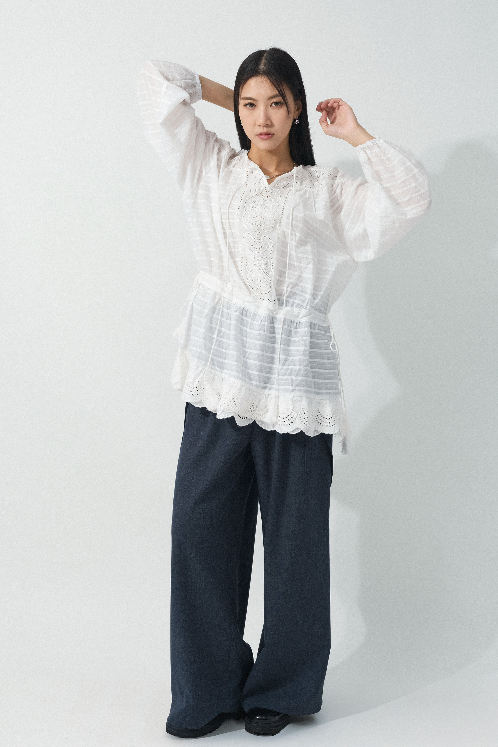 通花棉暗間娃娃上衣 ( 預購產品）