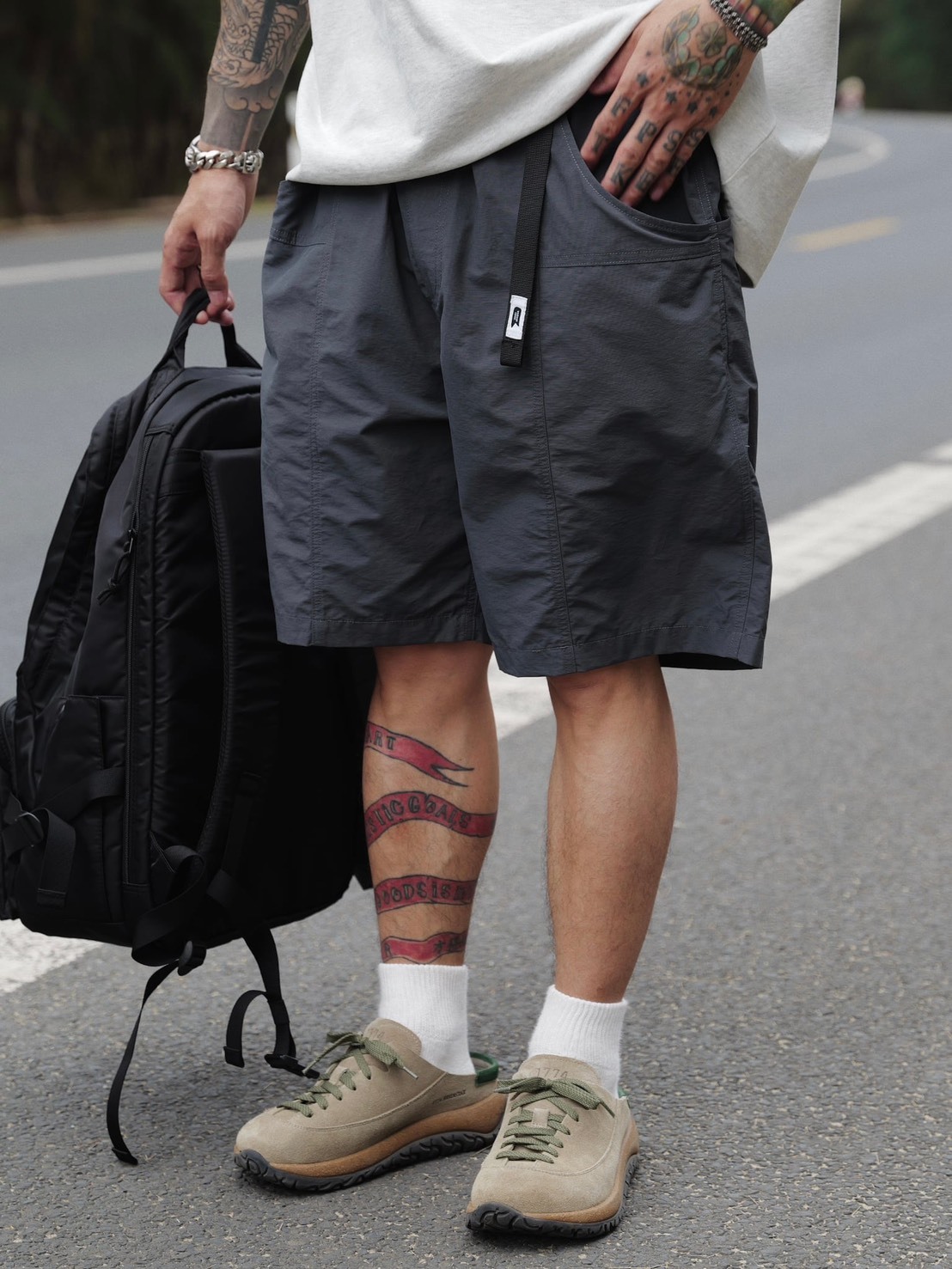 #預購 UNBENT 26SS 日系休閒 混紡 調節扣腰帶 多袋寬鬆短褲 工装五分褲 三色