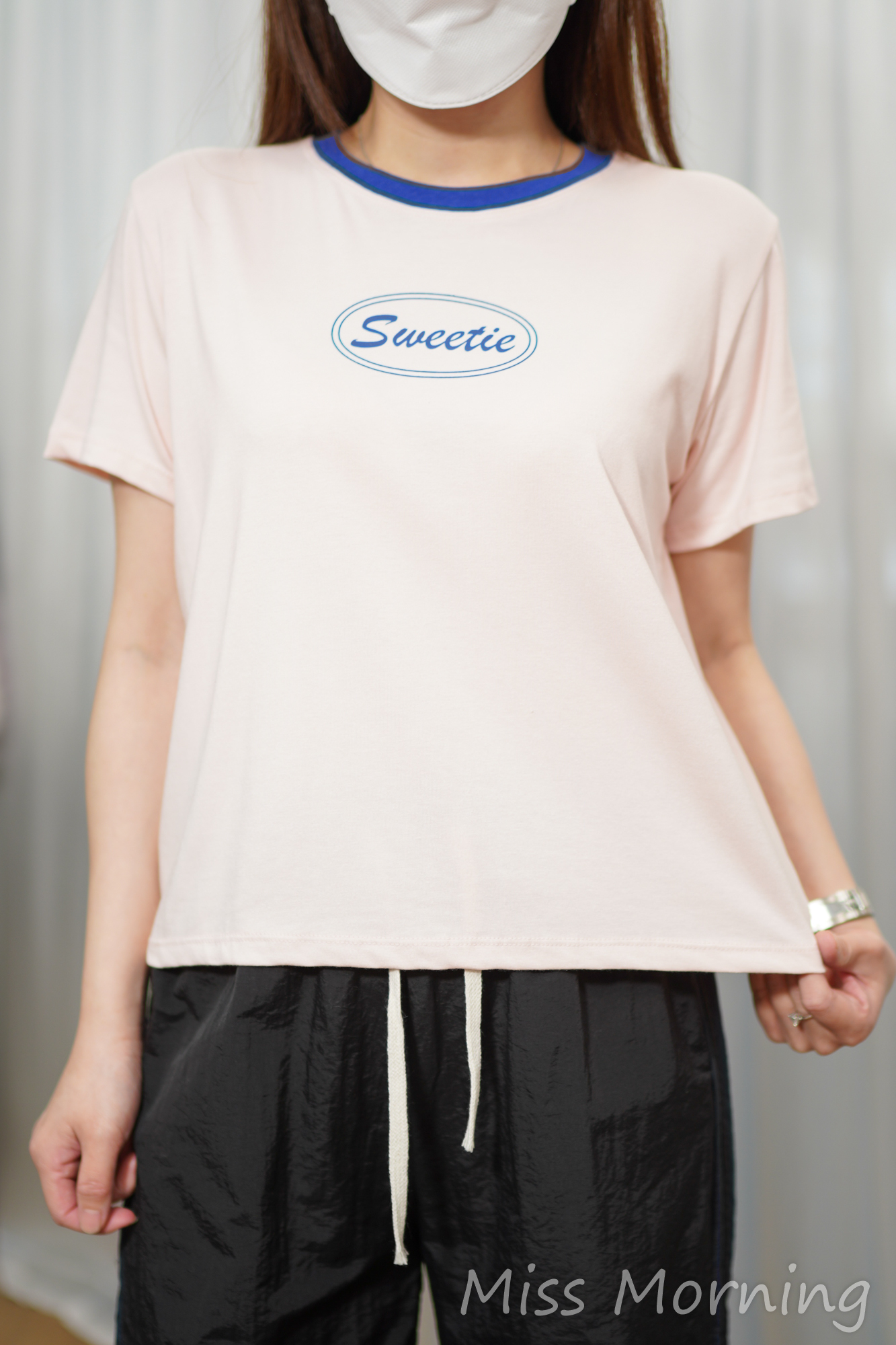 圖案中短款上衣(15124)