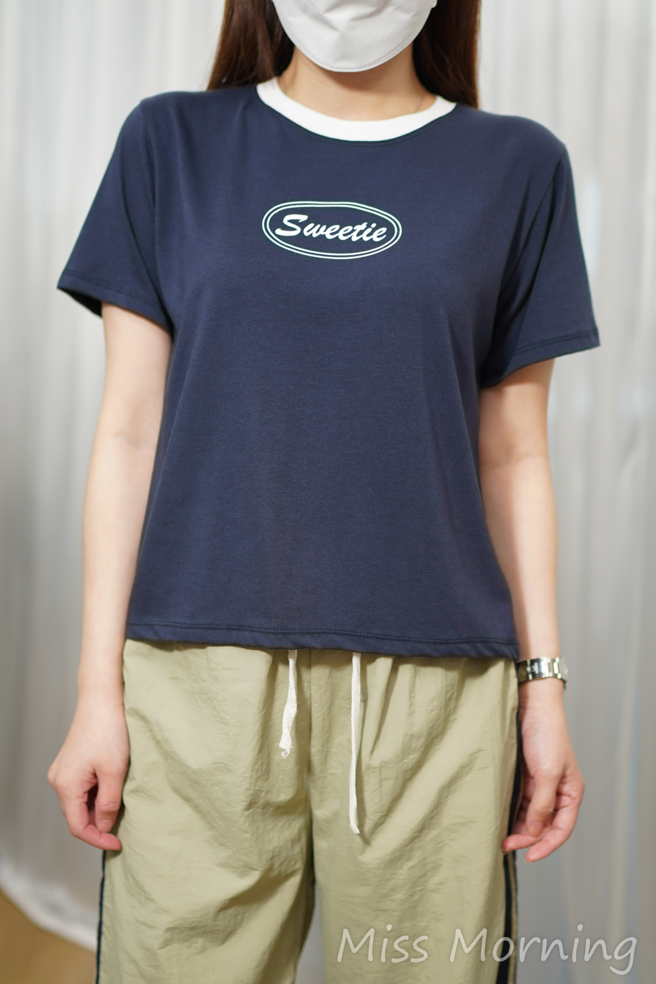 圖案中短款上衣(15124)