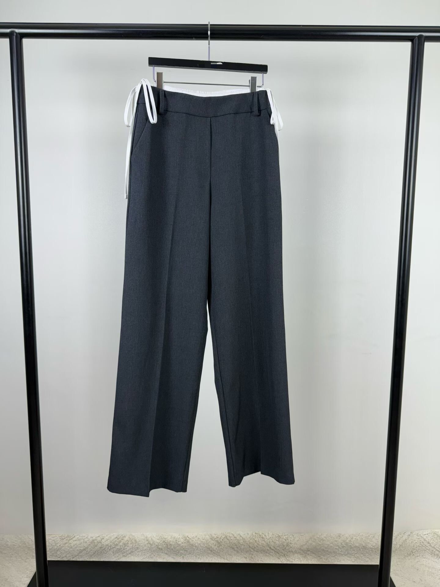 雙層兩側綁帶西褲