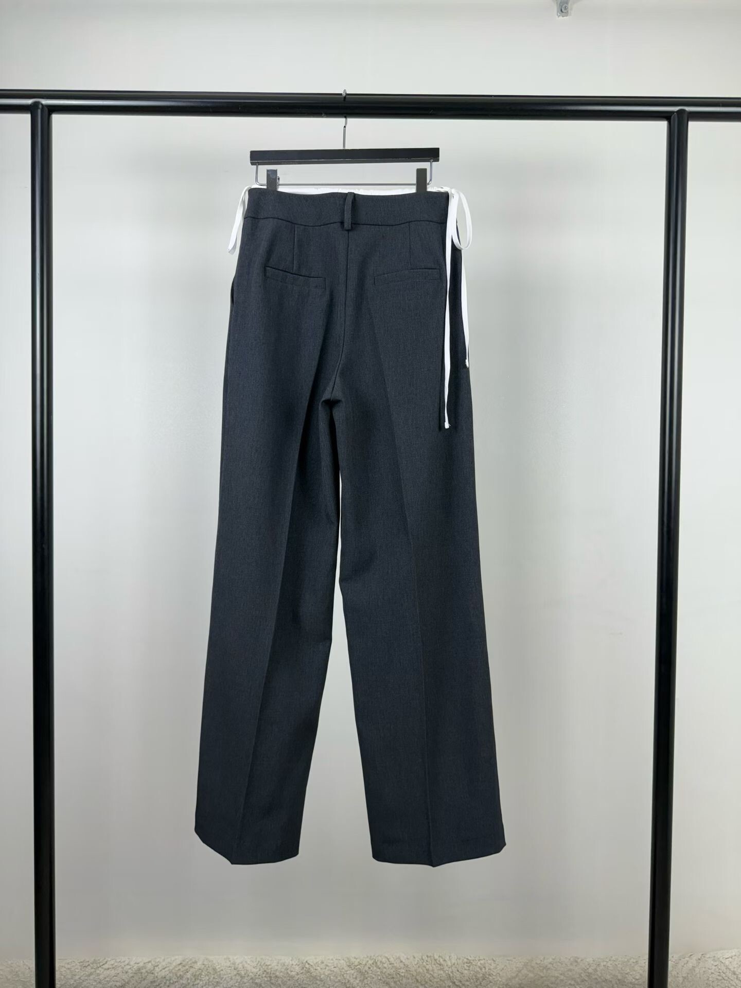 雙層兩側綁帶西褲