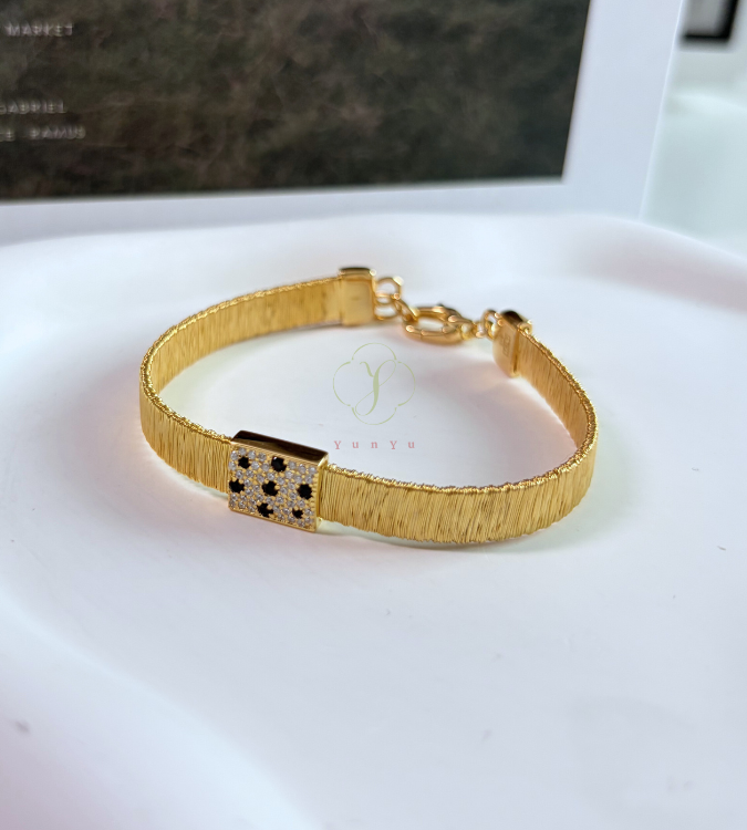 7m拉絲豹紋點手鍊