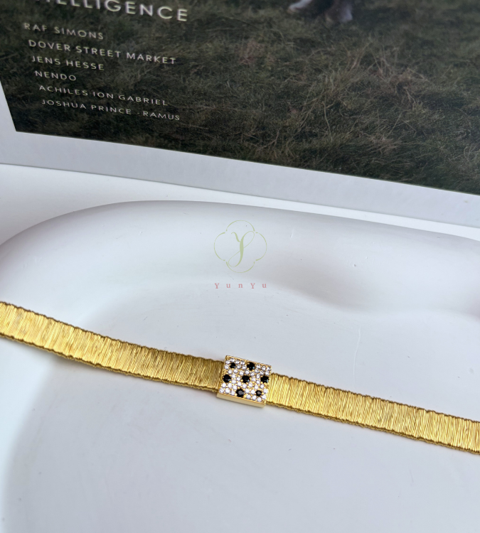 7m拉絲豹紋點手鍊