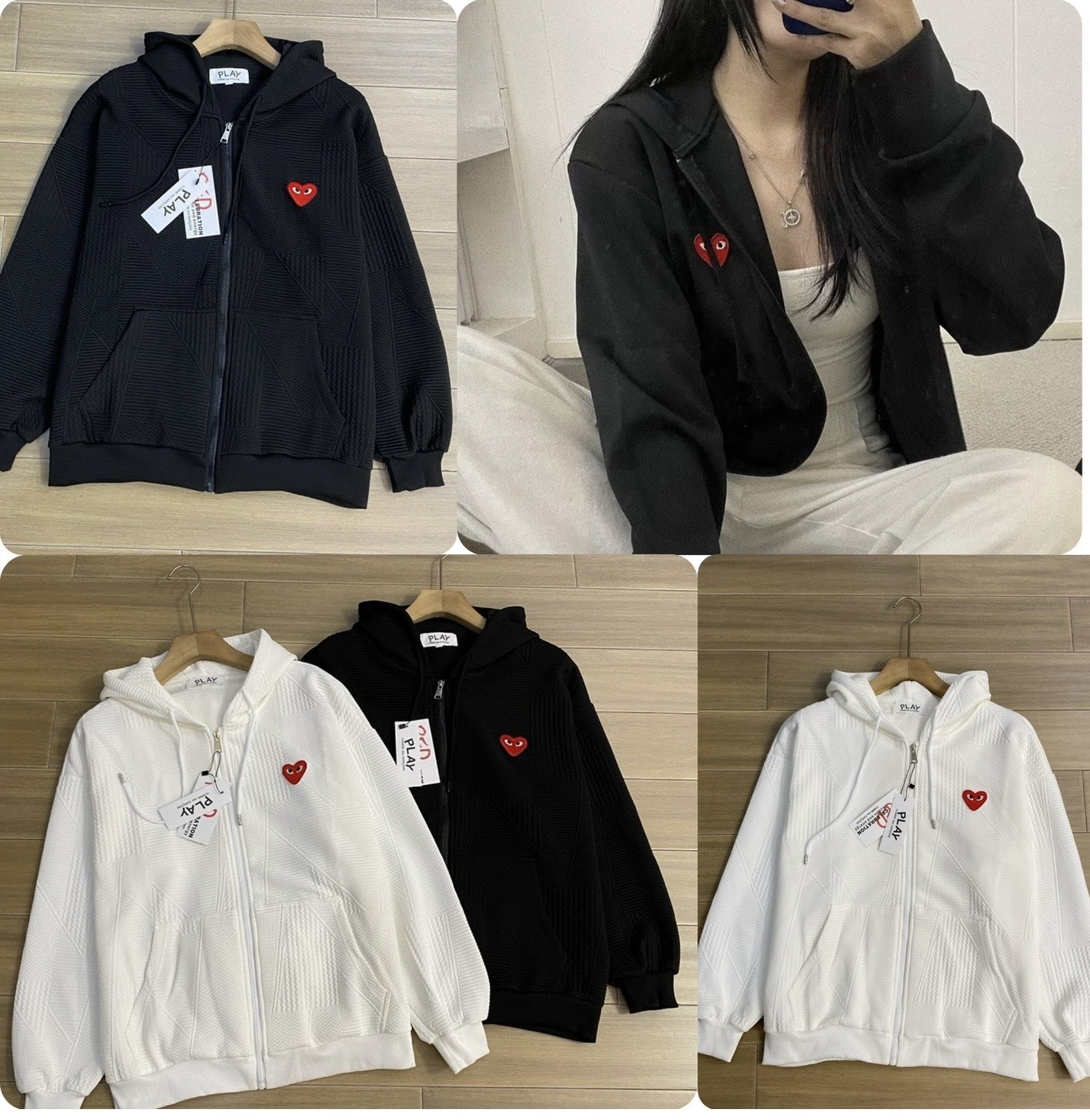 Pla*y 衛衣款式拉鏈外套 -2600154