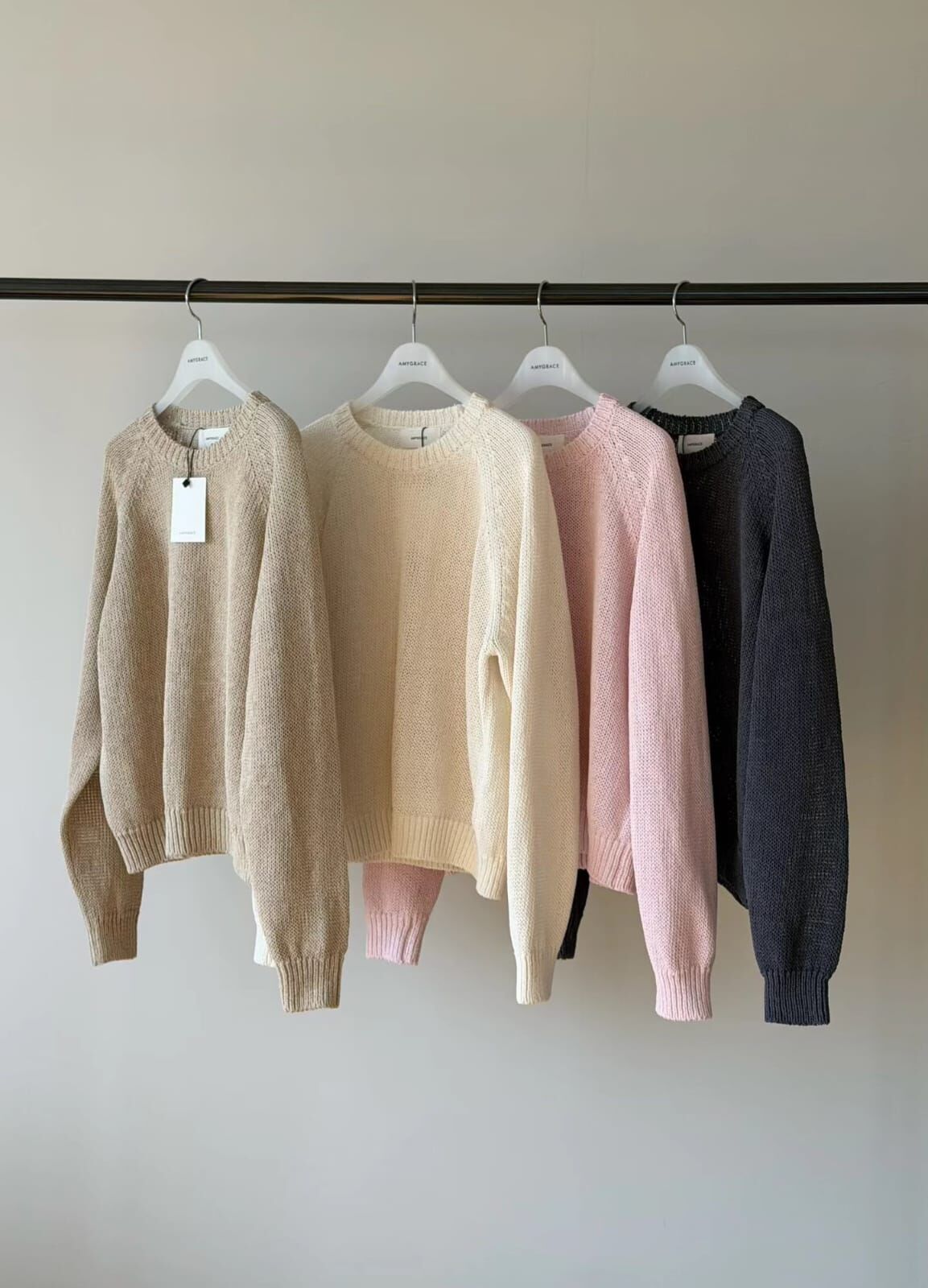 AG6004 簡約坑紋領針織上衣