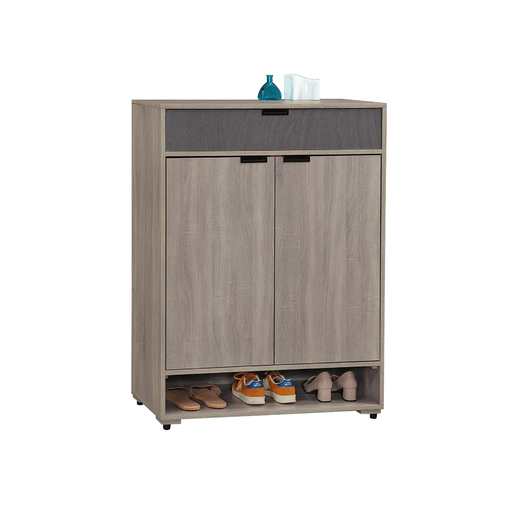 柏蒂家居-萊德2.7尺二門一抽下開放式鞋櫃