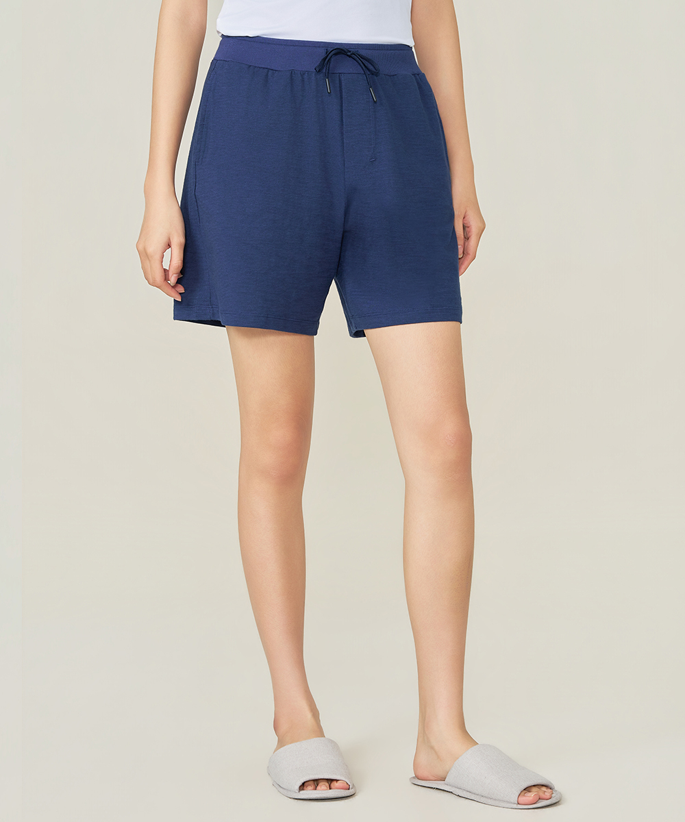 自由空間-FLOWING 竹節棉女居家休閒短褲 UE0Y3225