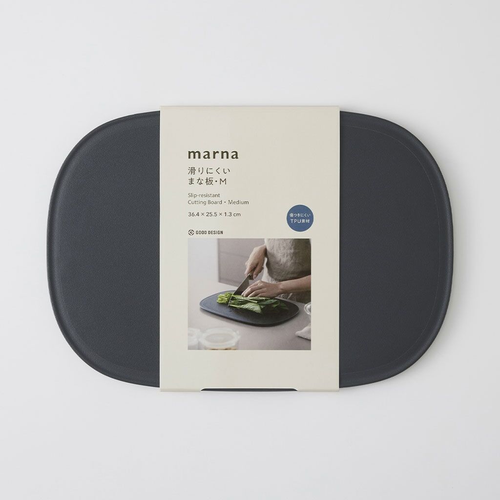 日本 MARNA 36.4 x 25.5cm 防滑砧板 切菜板 -K808DGY