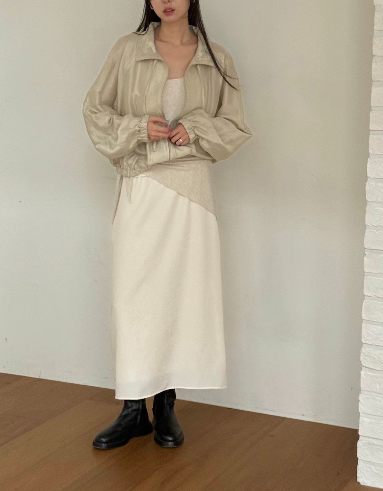 AG6005 側綁帶A line高腰半身裙