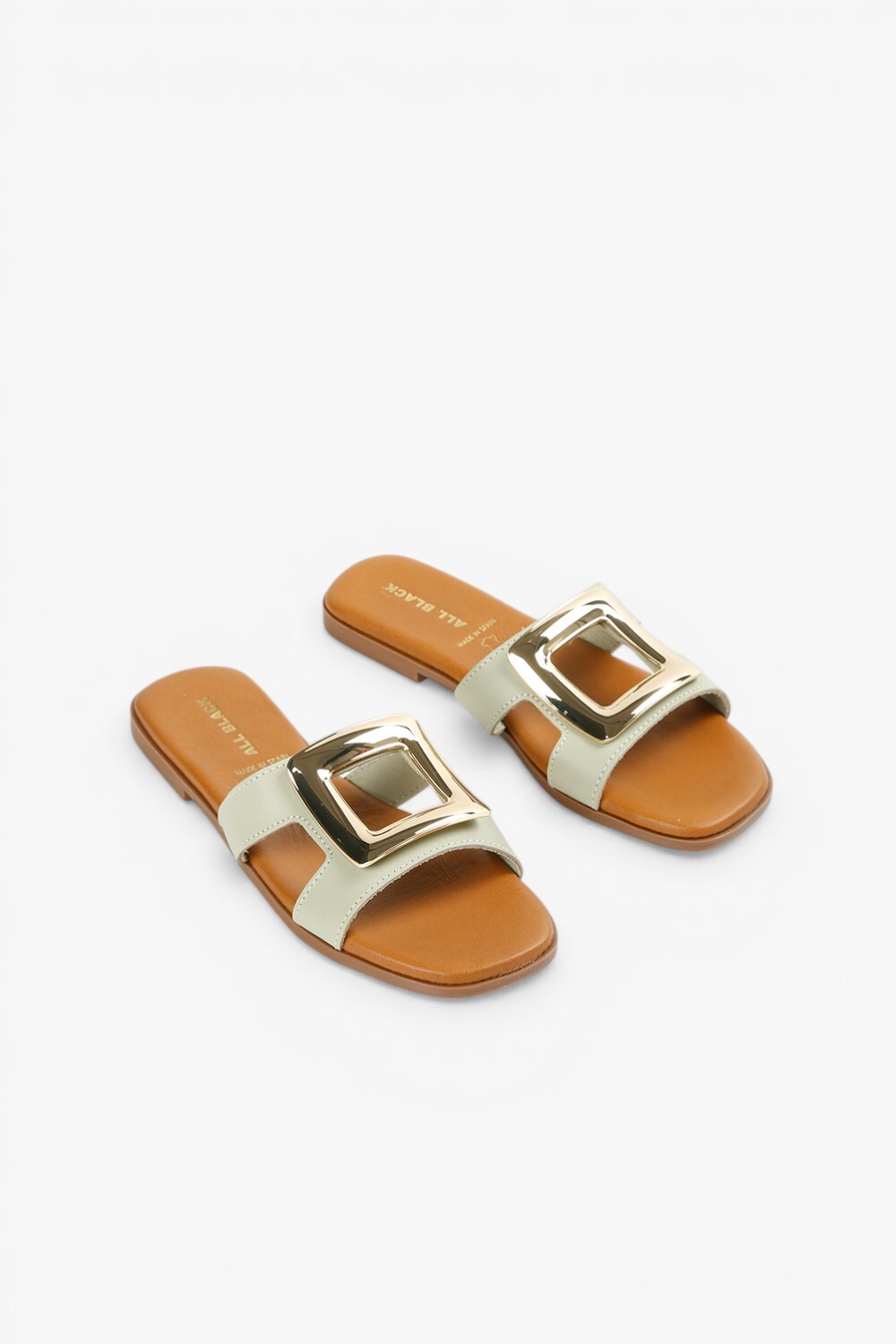 Square Cut Slide 西班牙製真皮涼鞋