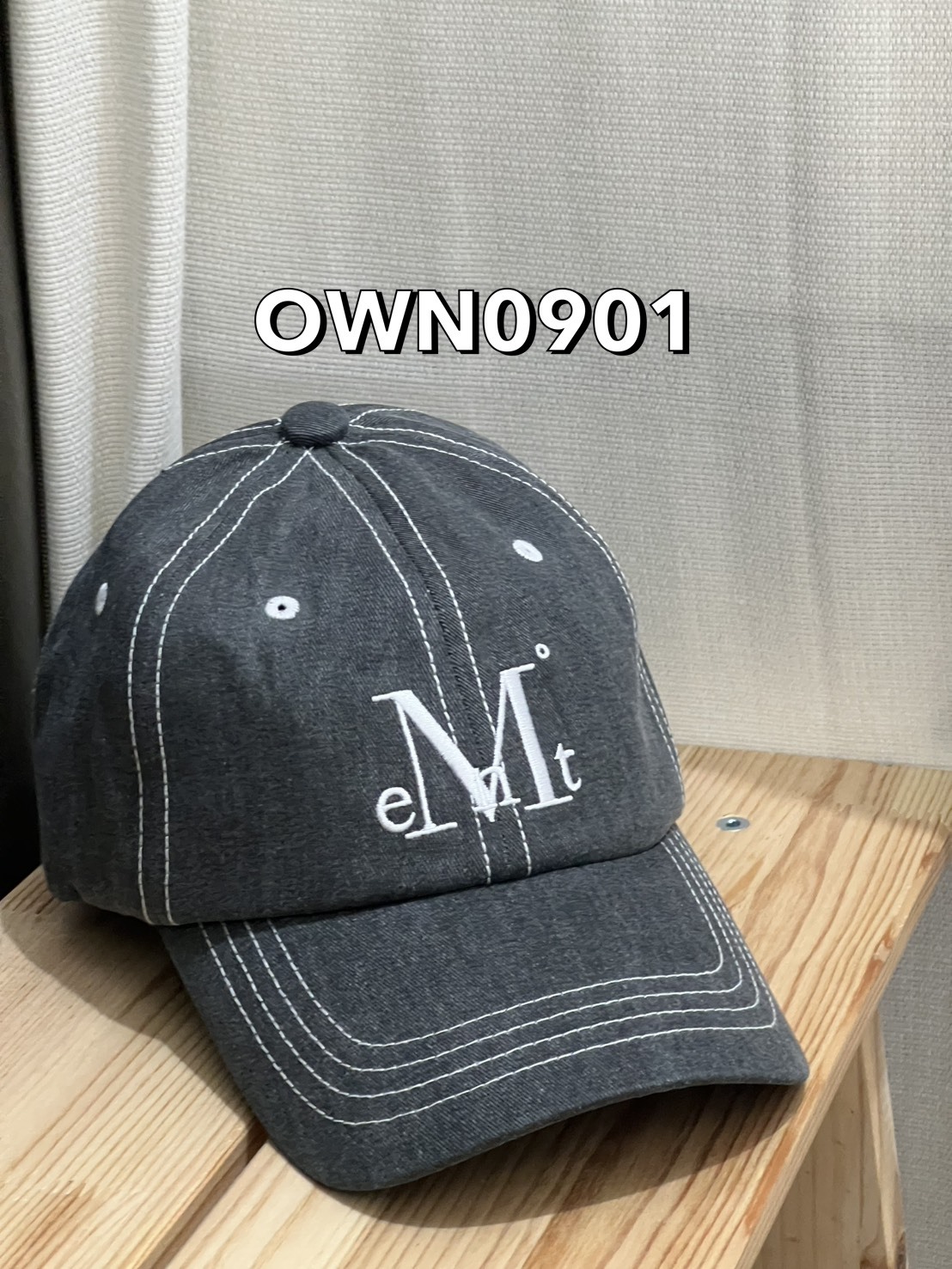 【OWN】MUCENT 休閒 帽子 縫線 刺繡 LOGO 老帽 鴨舌帽 棒球帽 單一尺寸 不分男女 灰色