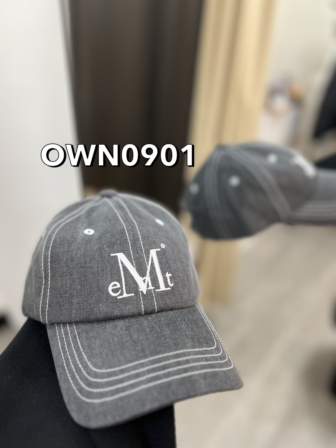 【OWN】MUCENT 休閒 帽子 縫線 刺繡 LOGO 老帽 鴨舌帽 棒球帽 單一尺寸 不分男女 灰色