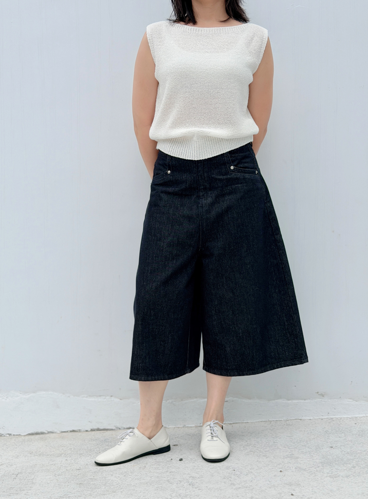 0314A字八分牛仔褲