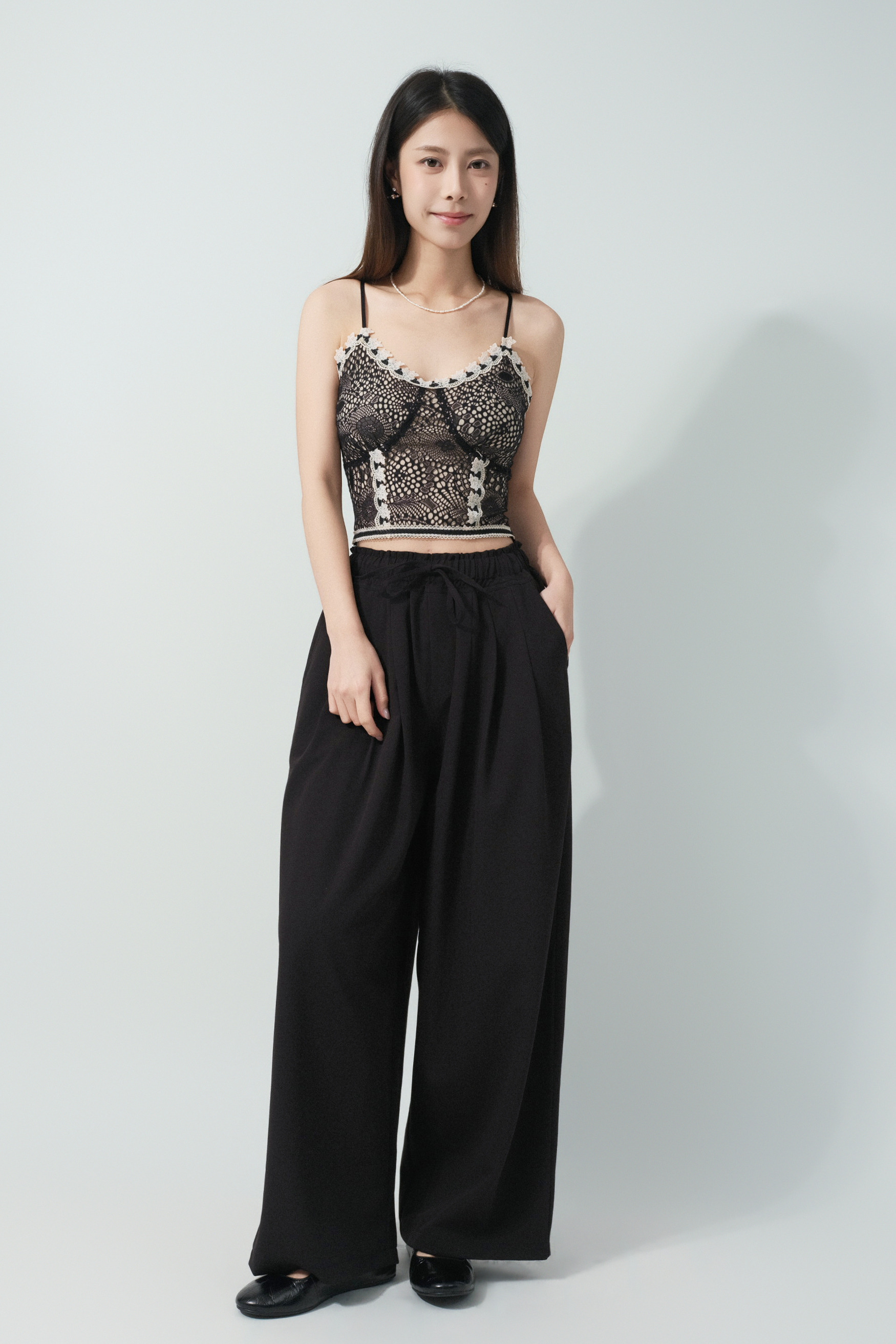 撞色花邊大通花蕾絲bra top (預購產品）