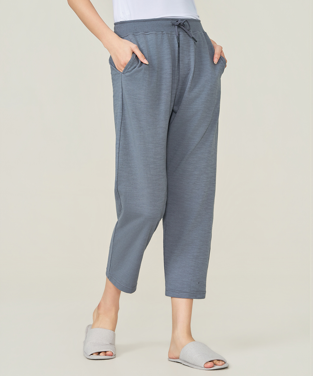 自由空間-FLOWING 竹節棉女居家休閒九分褲 UE0K0625