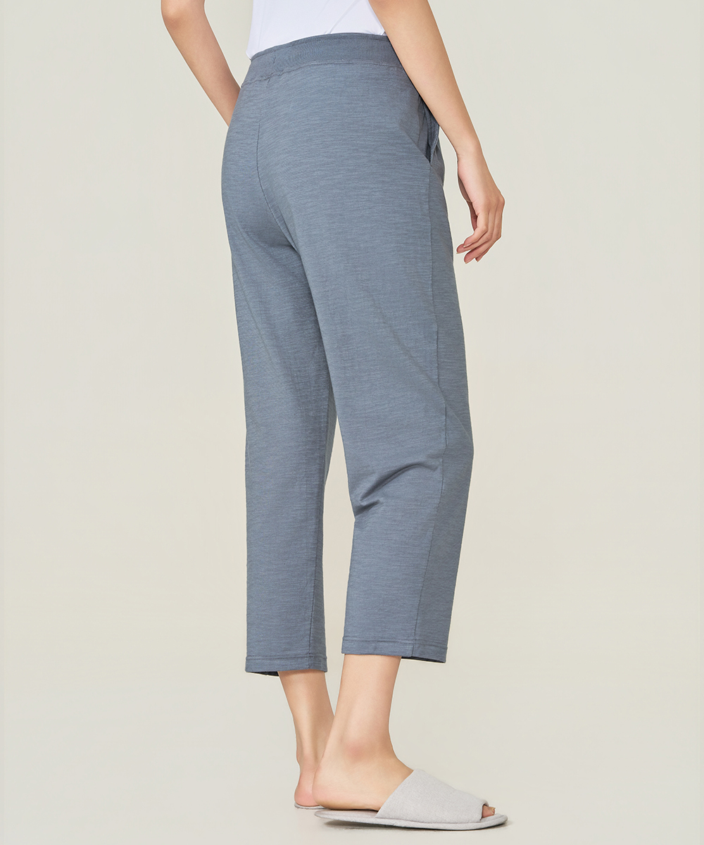 自由空間-FLOWING 竹節棉女居家休閒九分褲 UE0K0625