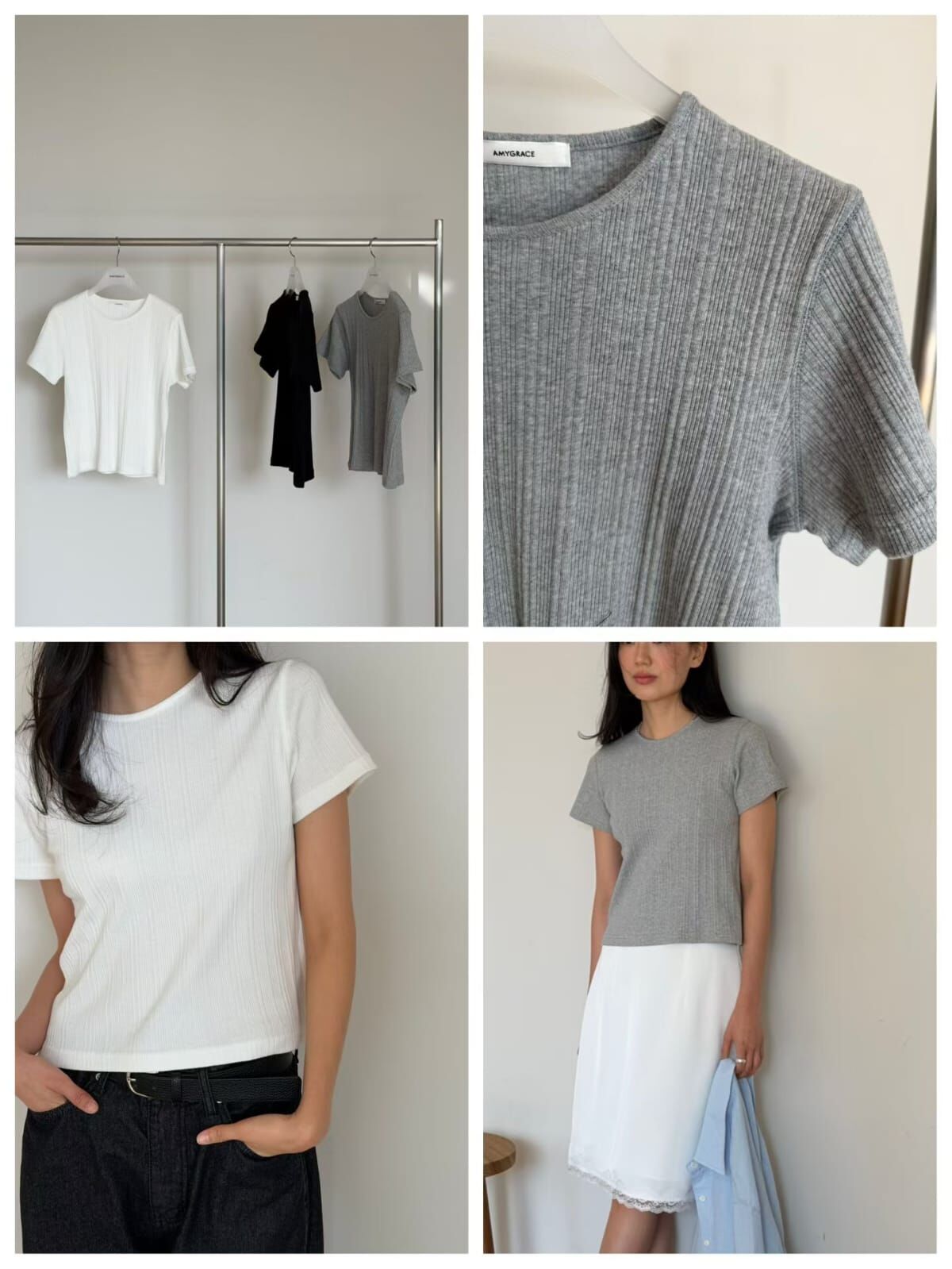 AG6012 高級坑紋圓領Tee