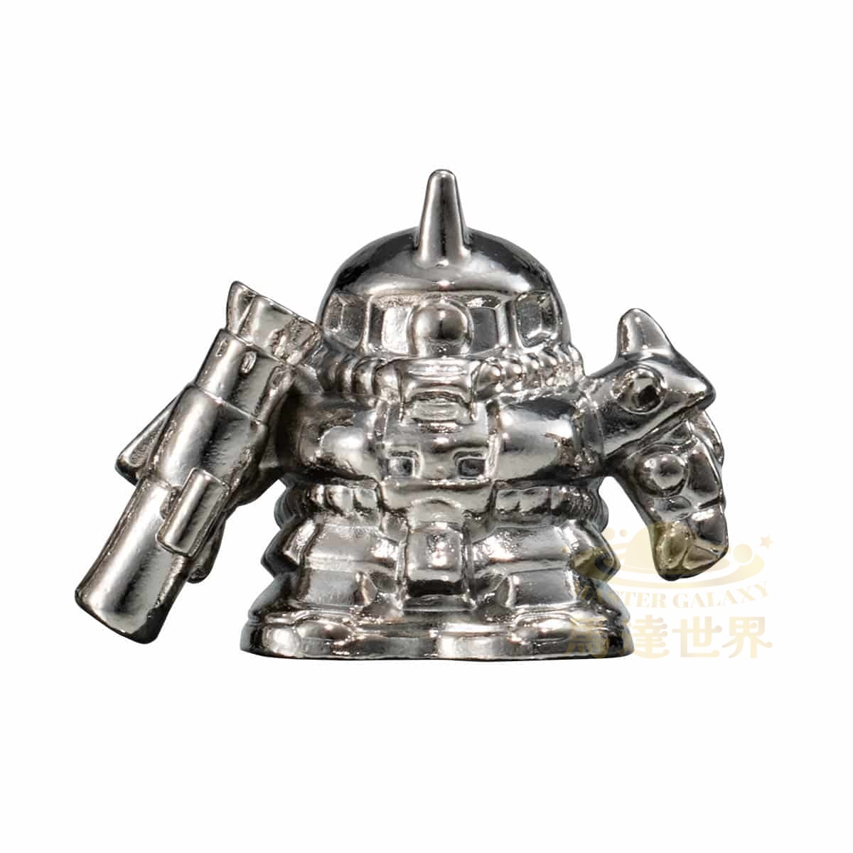 BANDAI 扭蛋-機動戰士鋼彈扭蛋戰士合金模型槍-夏亞專用札古（銀色）