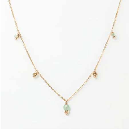 1YA0326-121 [YAY PARIS] Gaia Necklace Aventurine Laminated Gold #510pagr147 (EU)