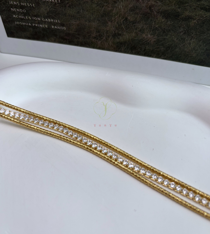 三排繞絲排鑽手鍊