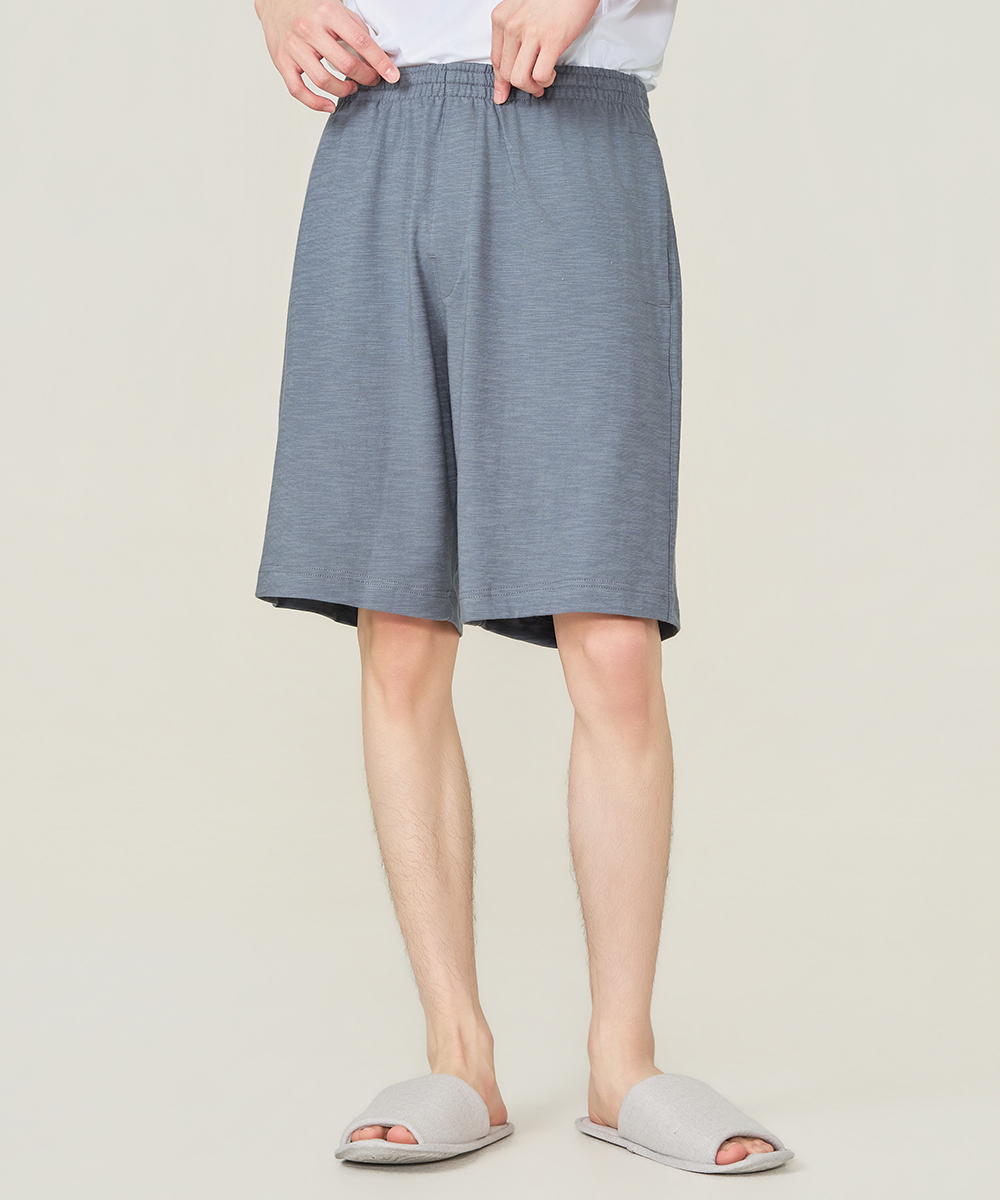 自由空間-FLOWING 竹節棉男休閒短褲 UE1Y3226