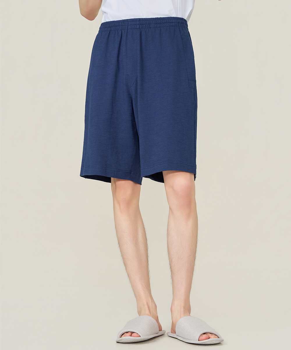 自由空間-FLOWING 竹節棉男休閒短褲 UE1Y3226