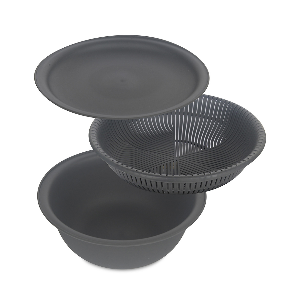 日本 MARNA 3件裝 21cm 多功能可微波濾碗/盆/盤 -K809