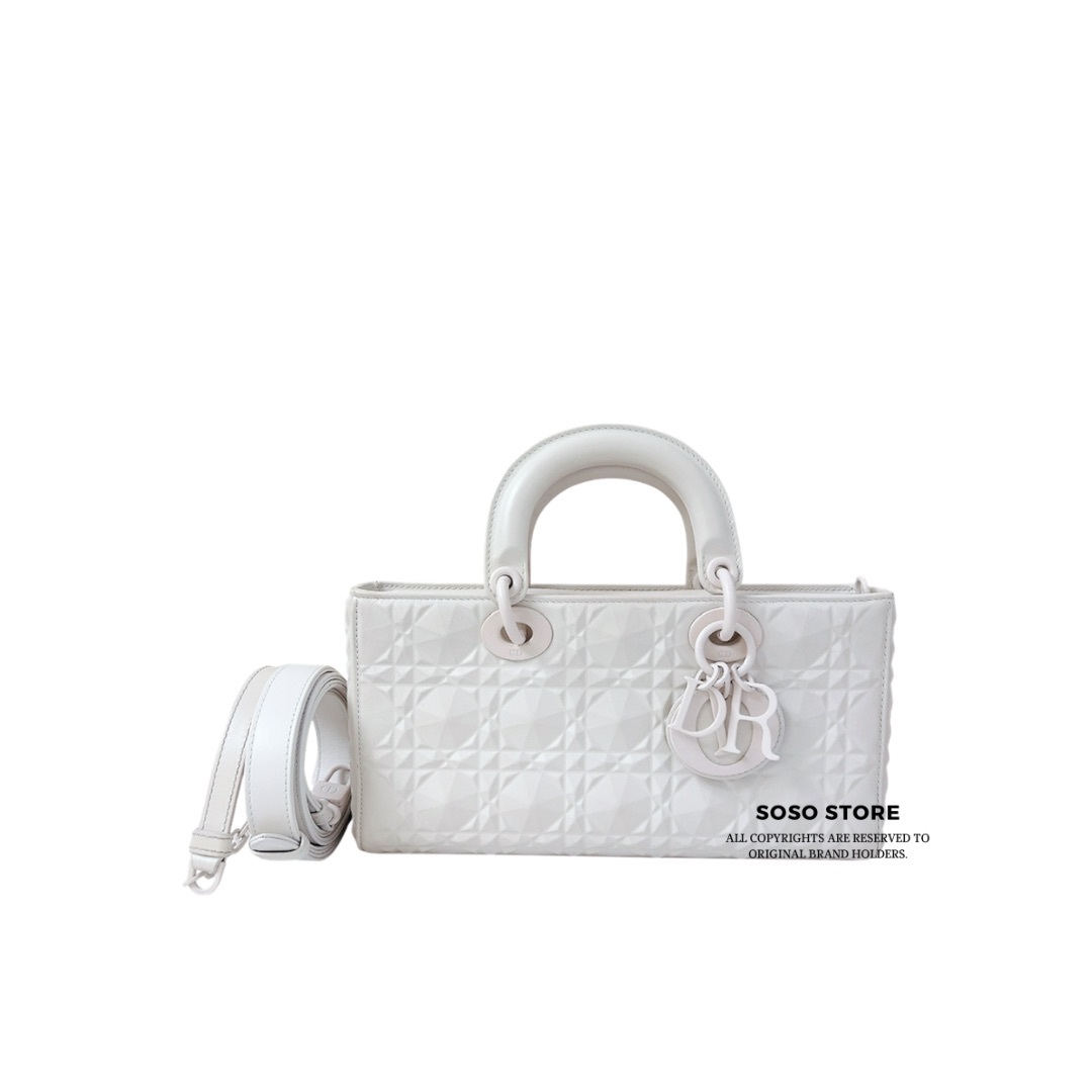 Dior Medium Lady D-Joy Bag - White / WHW