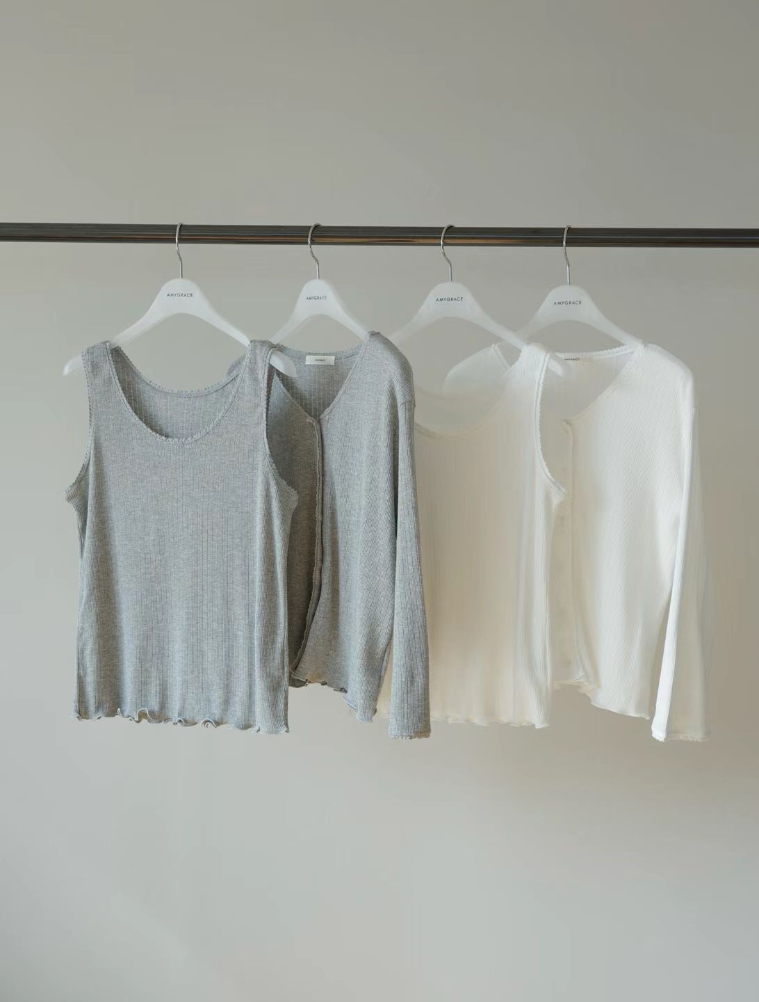 AG6041 木耳邊坑紋套裝