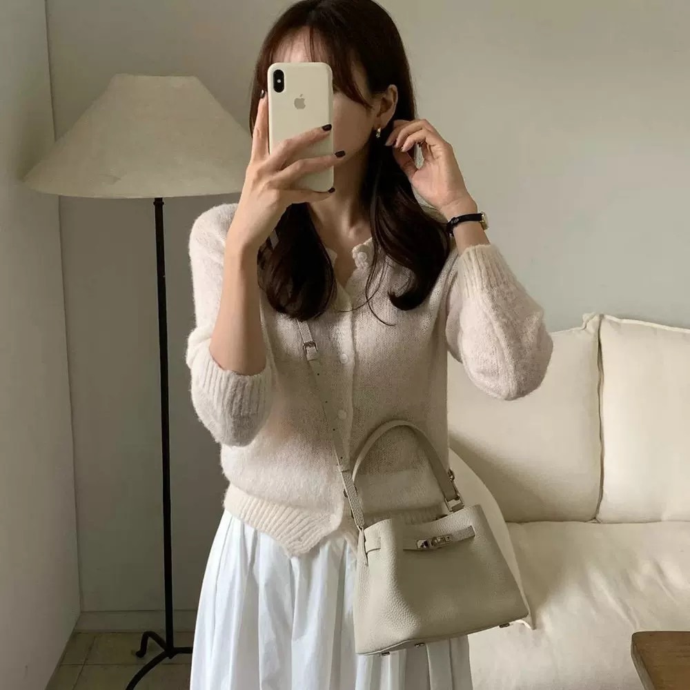 荔枝皮凱莉鎖扣菜籃子(附長短背帶)