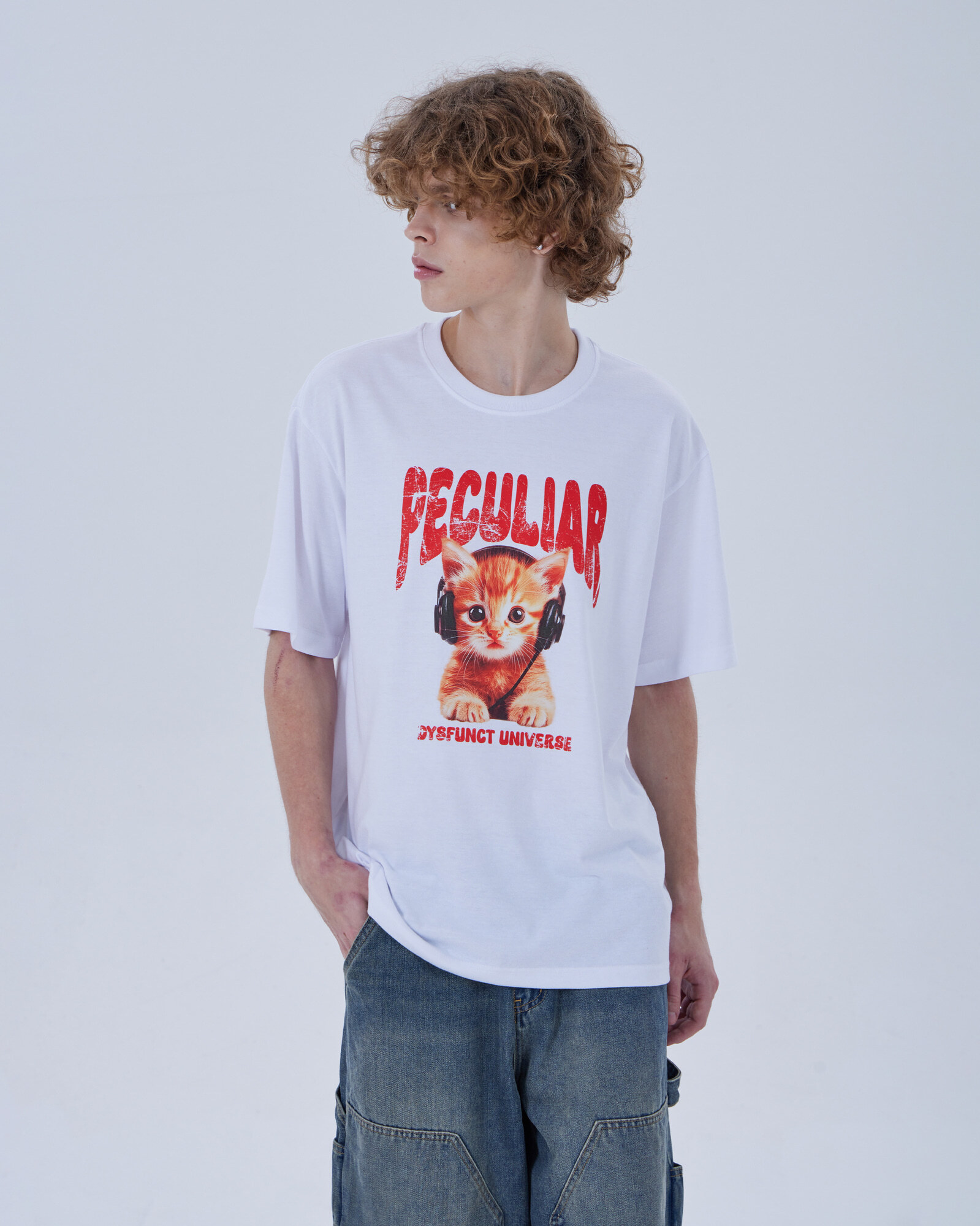 【韓國預購】AKR032407 DYSFUNCT PECULIAR KITTY T-SHIRT